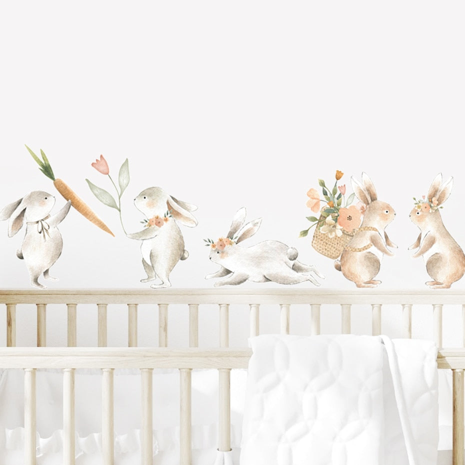 Bunnies & Carrots Wall Decal