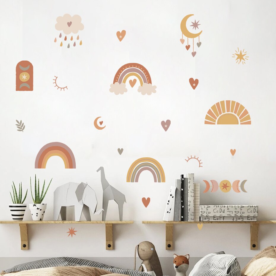 Autumn Rainbows & Clouds Wall Decal