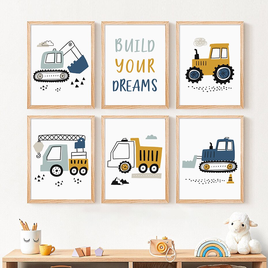 Construction Crew Canvas Wall Prints