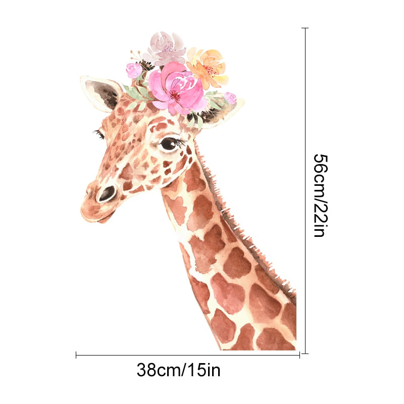 Floral Giraffe Wall Decal