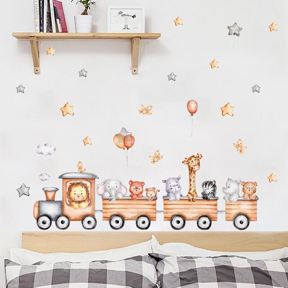 Little Jungle Train Ride Wall Decal