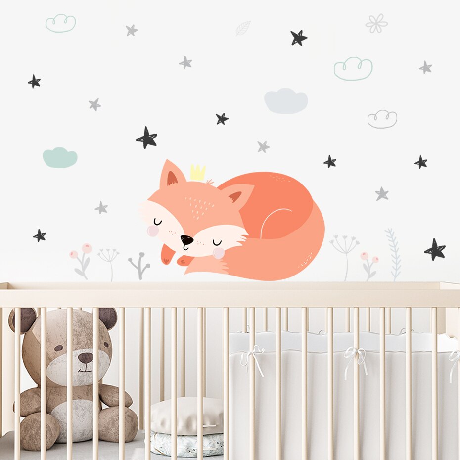 Sleepy Mr Fox Wall Decal