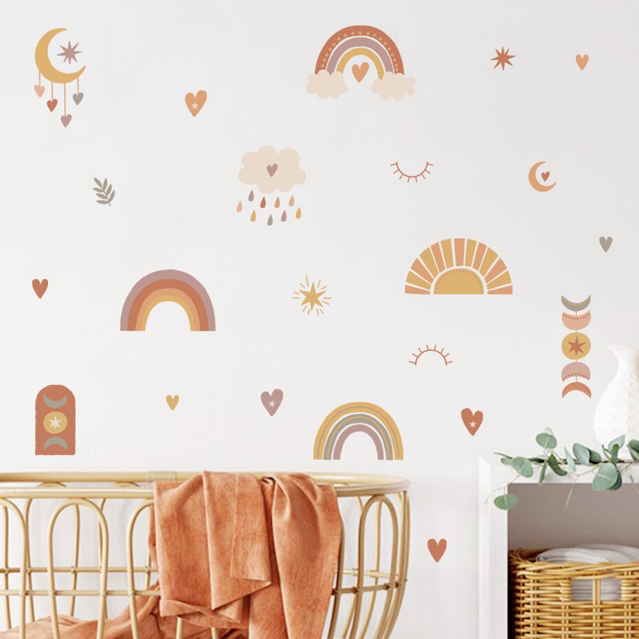 Autumn Rainbows & Clouds Wall Decal