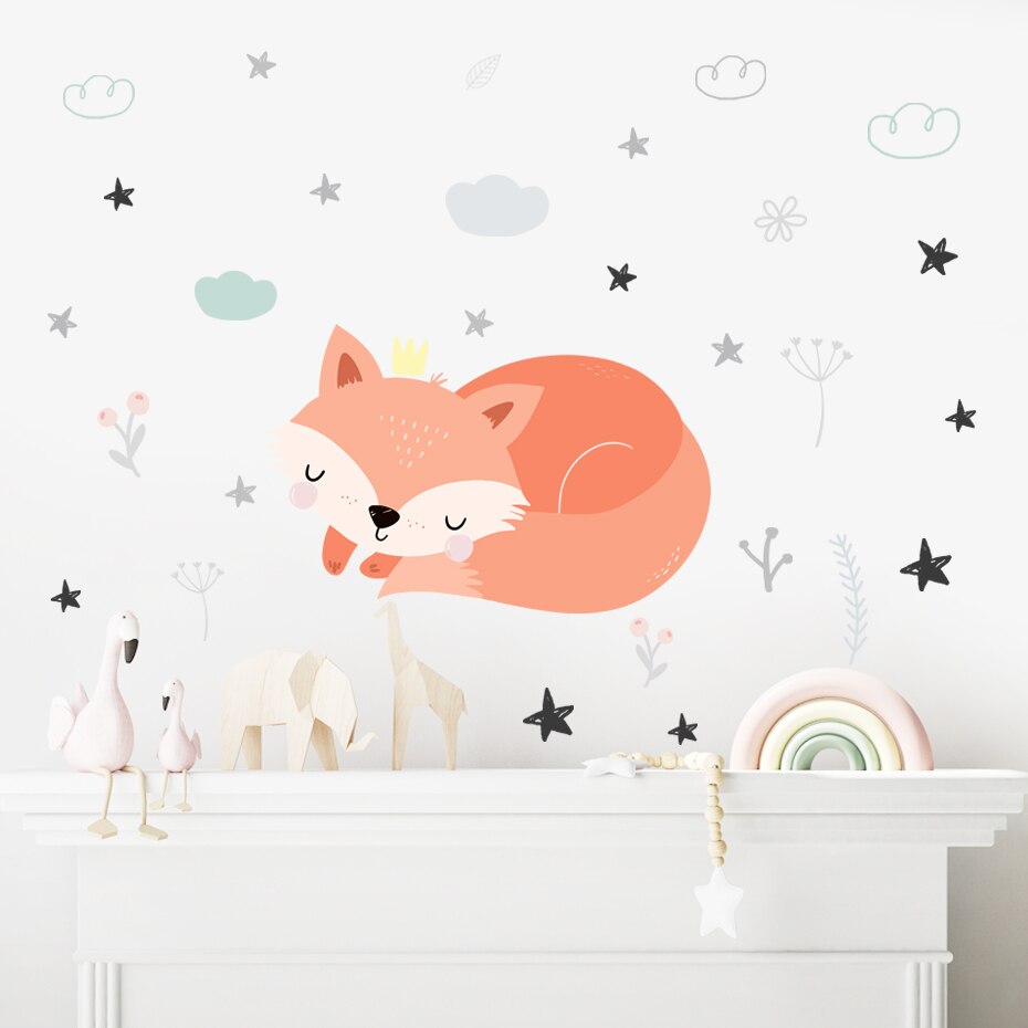 Sleepy Mr Fox Wall Decal