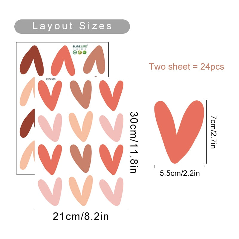 Cartoon Hearts Wall Decals