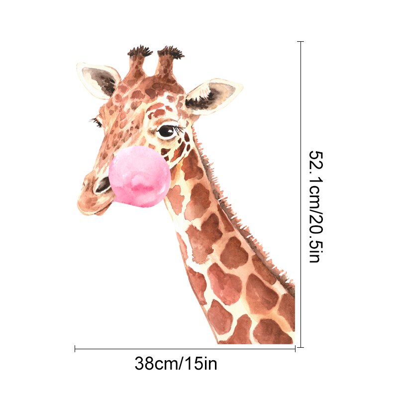 Bubble Gum Giraffe Wall Decal