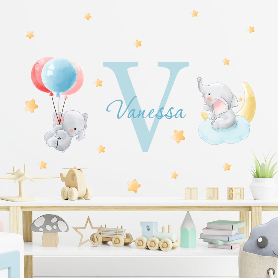 Personalised Elephant Wall Stickers