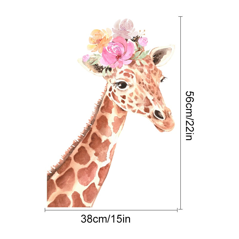 Floral Giraffe Wall Decal