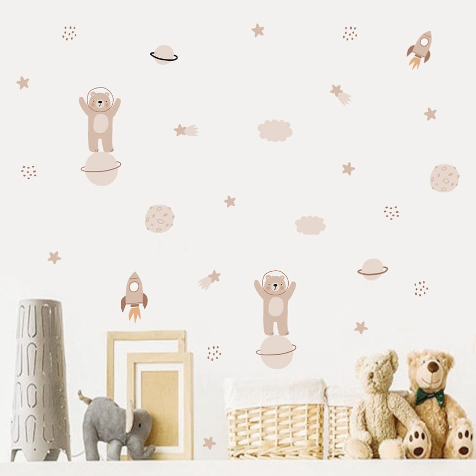 Space Animal Adventure Wall Decals