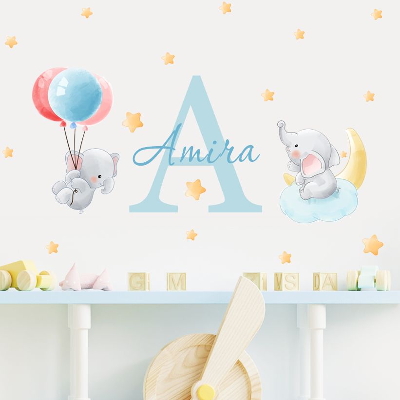 Personalised Elephant Wall Stickers