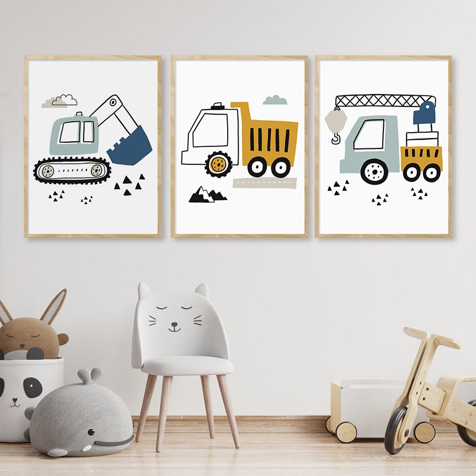 Construction Crew Canvas Wall Prints