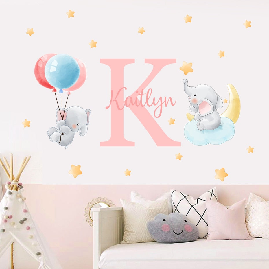 Personalised Elephant Wall Stickers