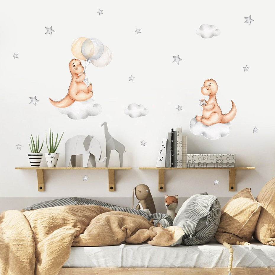 Dinosaurs In The Clouds Wall Decal