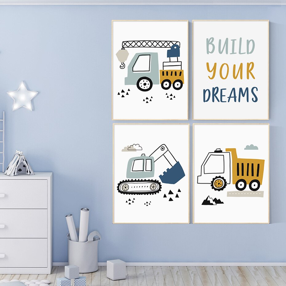 Construction Crew Canvas Wall Prints