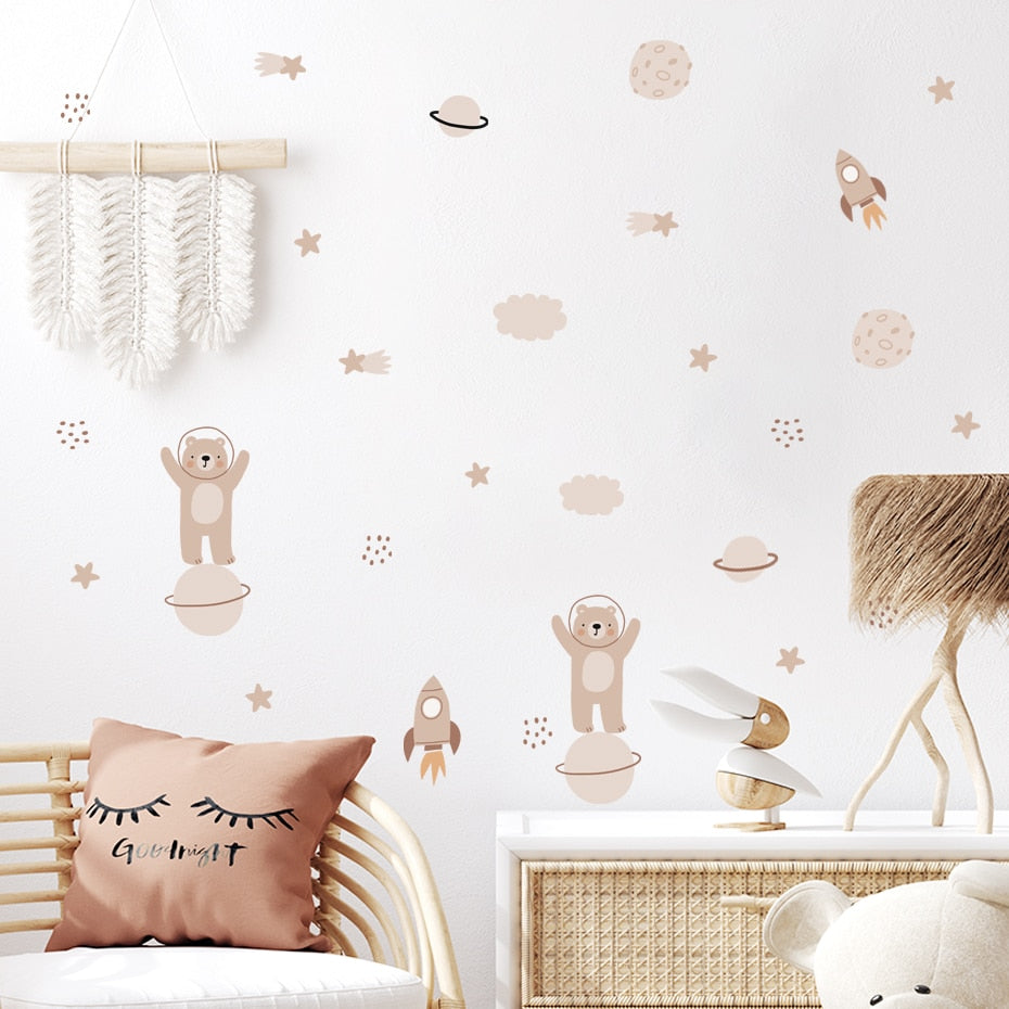 Space Animal Adventure Wall Decals