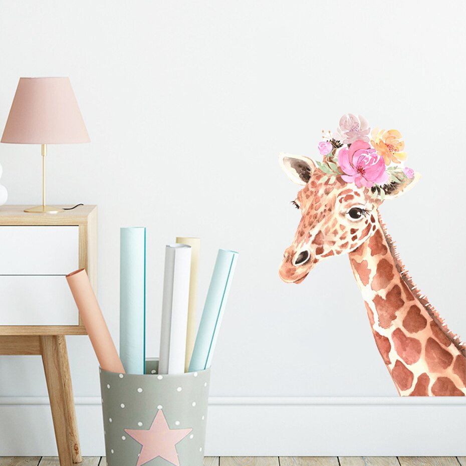 Floral Giraffe Wall Decal