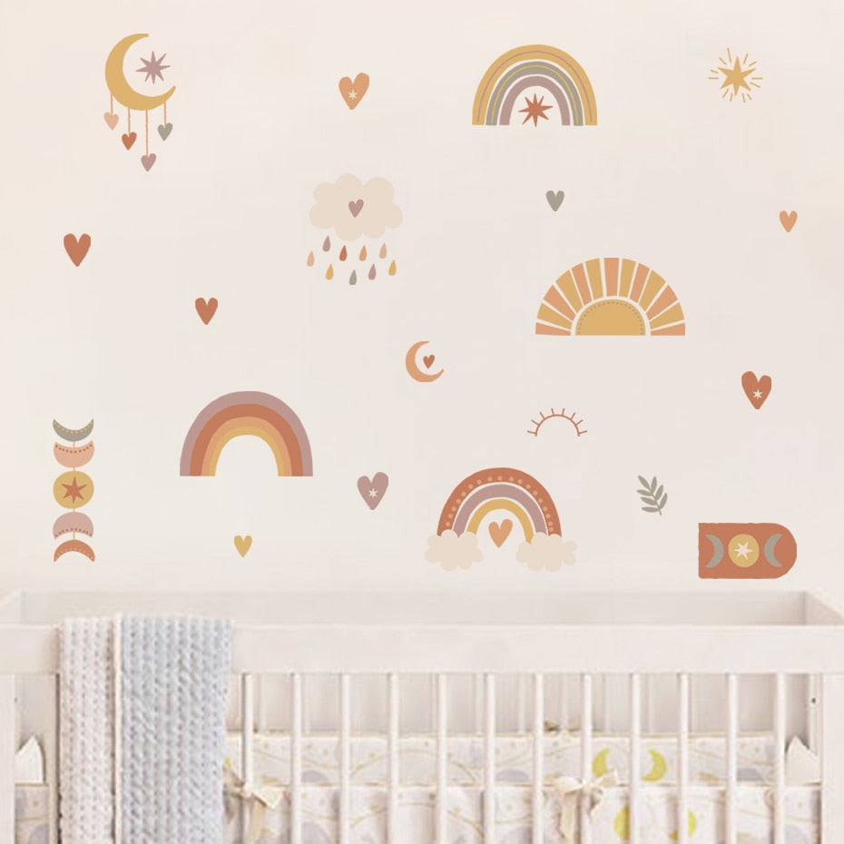 Autumn Rainbows & Clouds Wall Decal