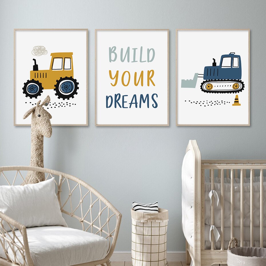 Construction Crew Canvas Wall Prints