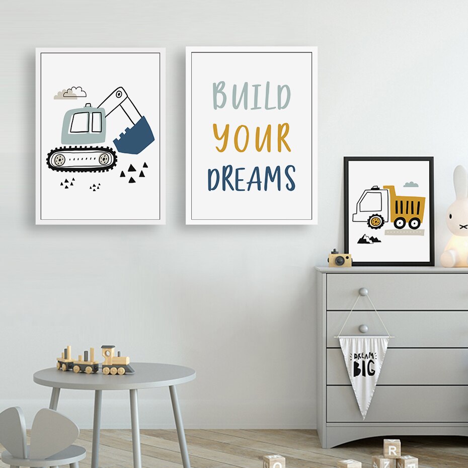 Construction Crew Canvas Wall Prints