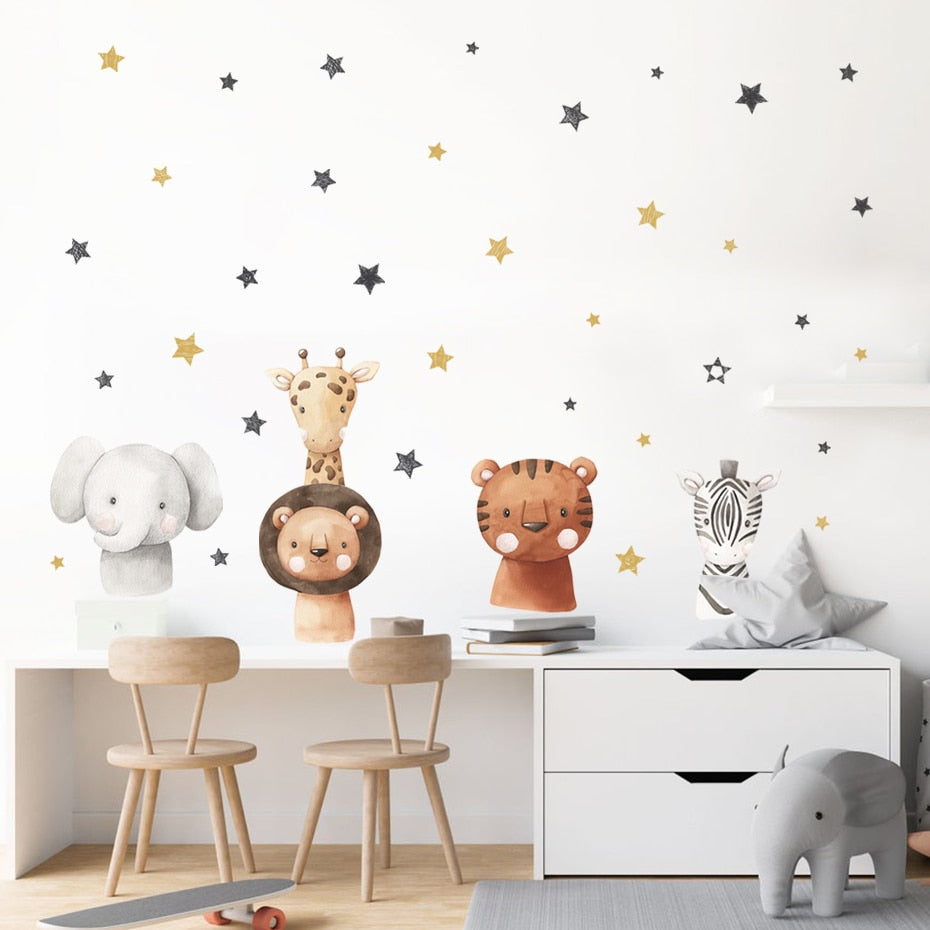 Little Safari Friends Wall Decal